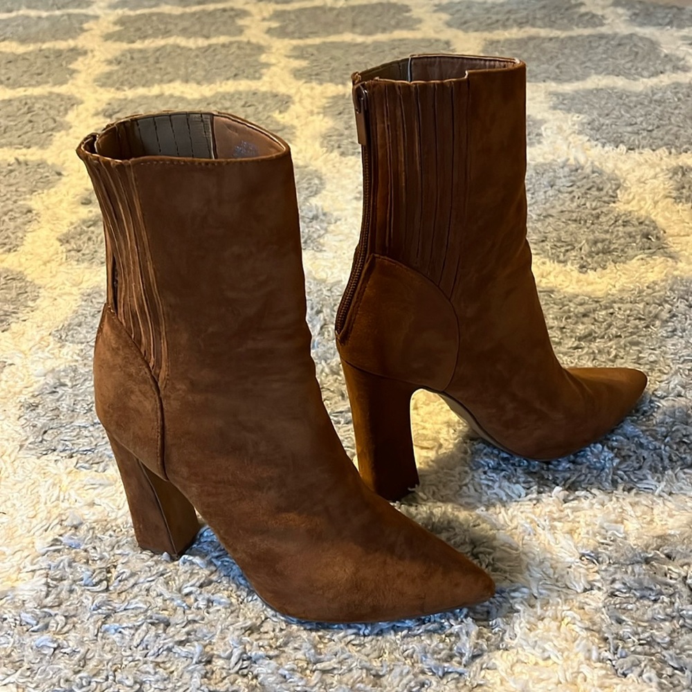 Tan suede boots